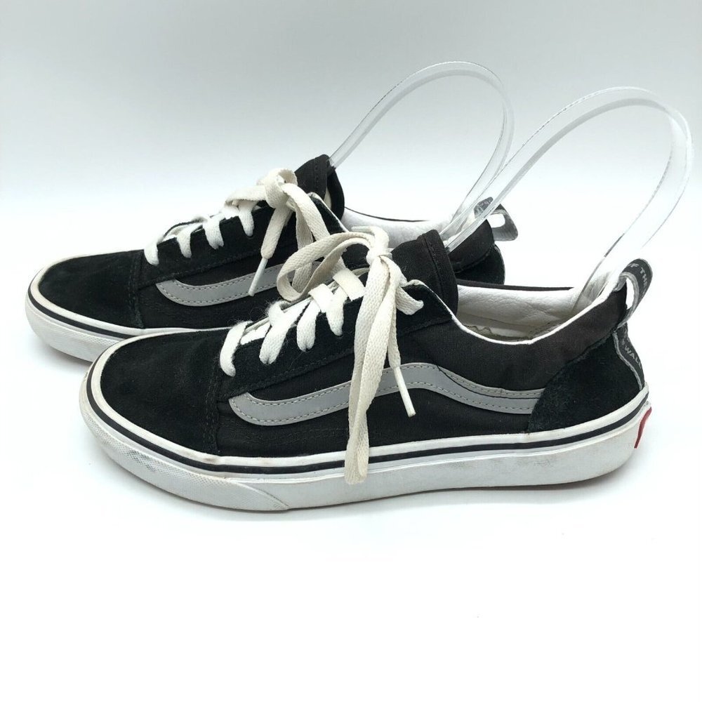 Vans Sneakers Low Top Lace Up Black Canvas Suede Juniors Size 6 - Picture 3 of 7
